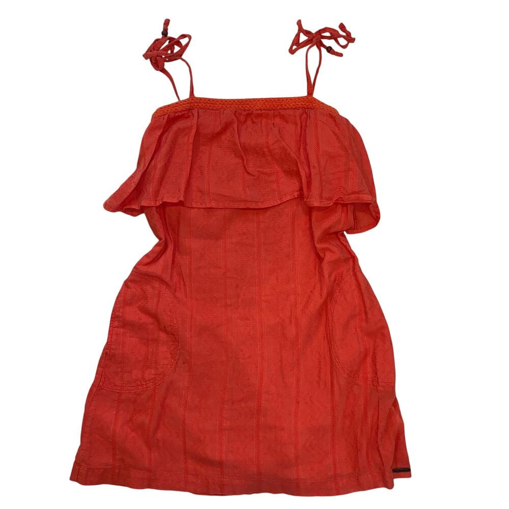 Roxy 100% Cotton Dress, Pockets, Size Small, Tie Up Straps